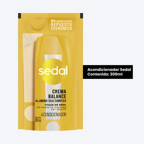 Acondicionador Sedal Crema Balance 300ml Repuesto Doypack