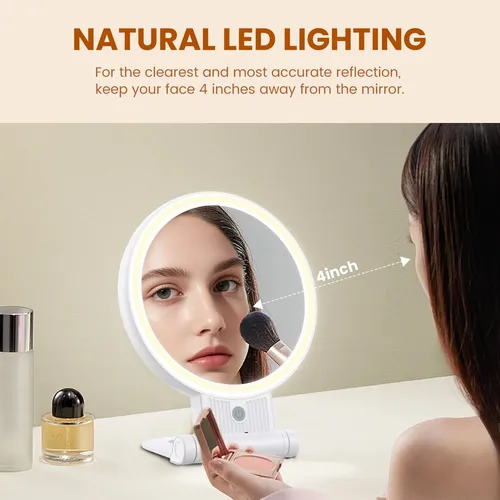 Espejo De Maquillaje Con Luz Led De Aumento De 1x/30x
