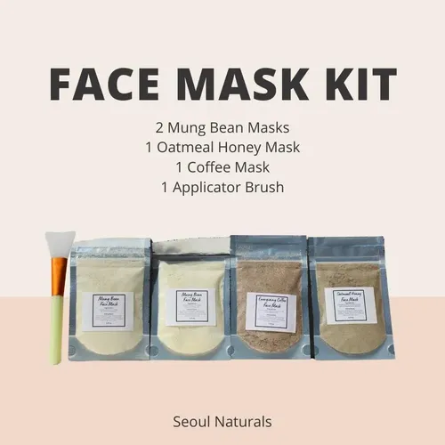 Kit De 4 Mascarillas Veganas Seoul Naturals Con Brocha