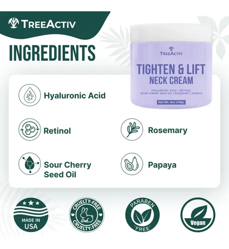 Crema Reafirmante Para El Cuello Treeactiv 118 G Con Ácido H