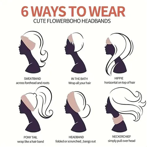 Diademas Mujer Elasticas Anchas Deportivas 6 Unidades