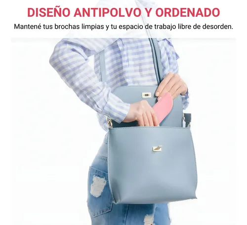 Estuche Para Brochas Maquillaje Silicona Cierre Magnético