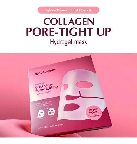 Máscara Facial Hidrogel Equalberry Colágeno 4 Unidades Todo Tipo De Piel