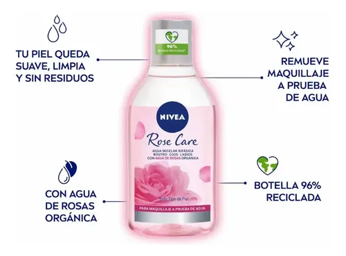 Nivea Rose Care Agua Micelar X400ml Bifasica