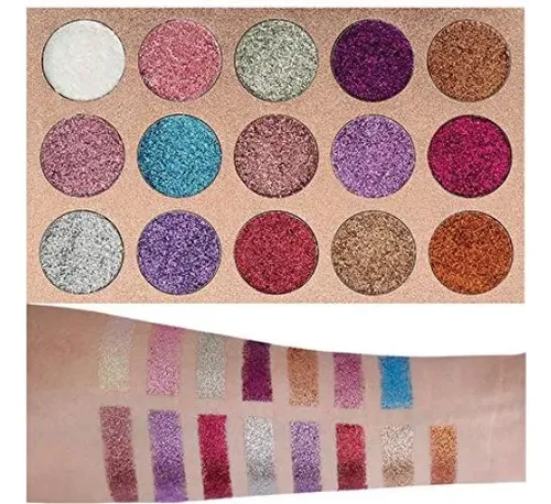 Paleta De Sombras Glitter 15 Colores Bestland