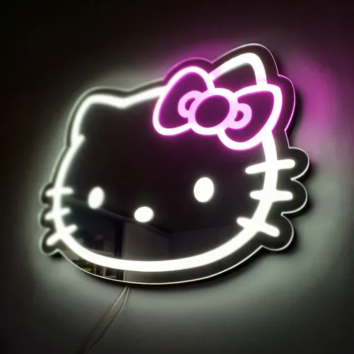 Espejo Acrílico Hello Kitty Con Iluminación Led 40x27cm