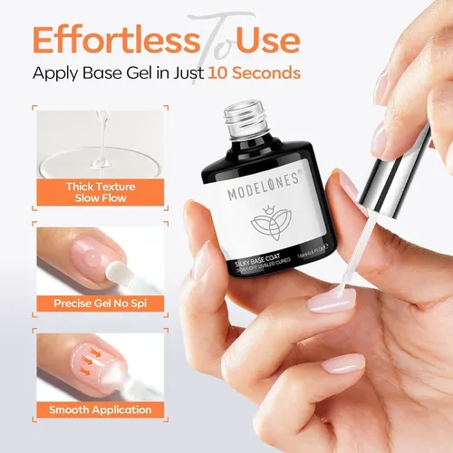 Set Base Y Top Coat Gel Modelones 15 Ml