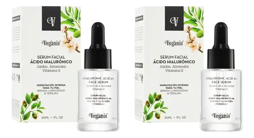 Pack X2u Serum Facial Ácido Hialurónico 2% 30ml Veganis