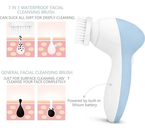 Cepillo Facial Limpiador Recargable Clsevxy 7 En 1 Ipx7