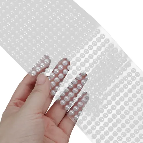 4 Láminas De Perlas Faciales Y Para Uñas Adhesivas