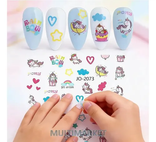Stickers Autoadhesivos P/uñas Motivos Infantiles, Personajes
