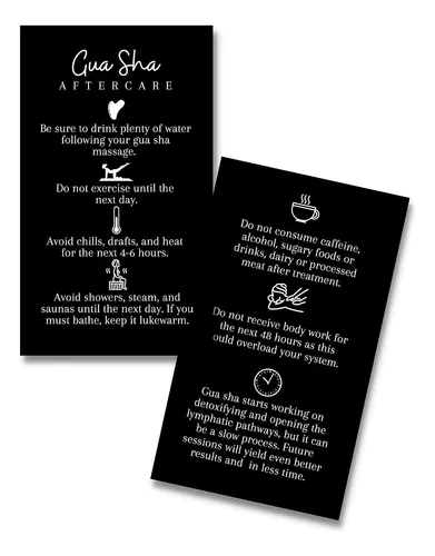Tarjetas Gua Sha Negras Para Cuidado Facial Y Corporal 50 U