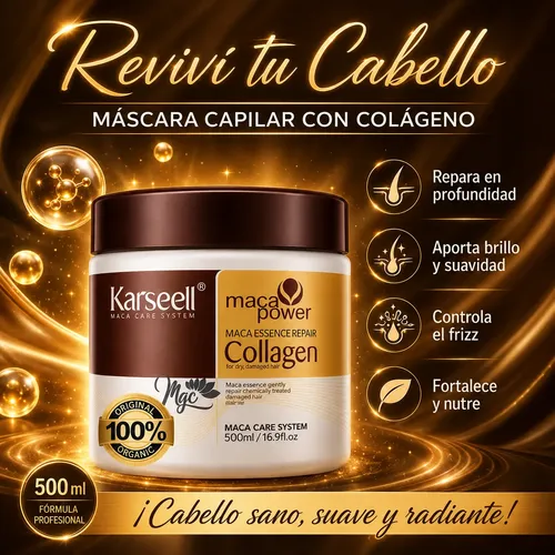 Crema Mascarilla Para Cabello Karseell Colágeno 500ml