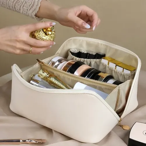 Bolsa De Viaje Y Maquillaje De Piel Sintética De 1 Pieza Con