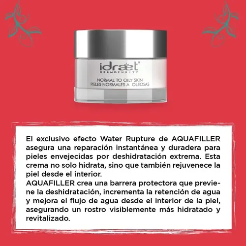 Crema Antiarrugas Piel Grasa Mixta Idraet Aquafiller Antiage