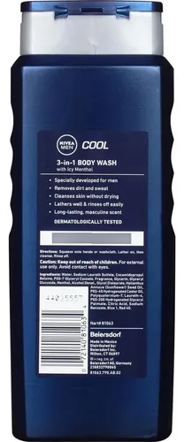 Nivea For Men Energy 3-en-1 Gel De Ducha 16.9 Oz