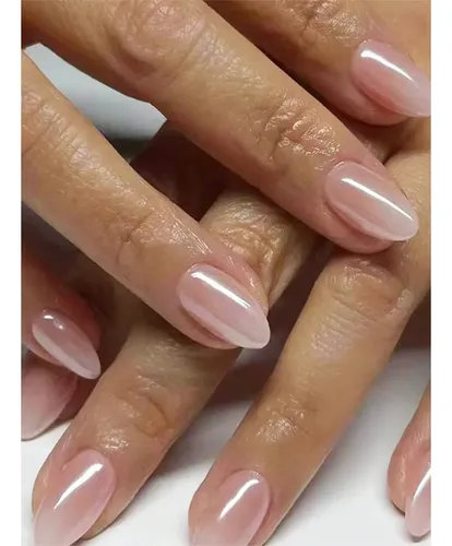 Adhesivos Cortos Para Uñas Con Forma De Almendra Baby Pink