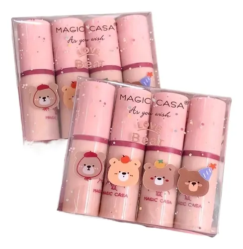 Set De 4 Mini Labiales Mate Para Estudiantes Y Mujer