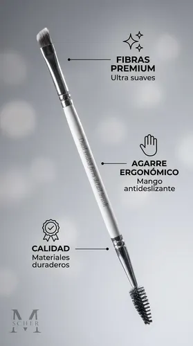 Pincel Para Cejas Doble Profesional Angular + Cepillo Definir Rellenar