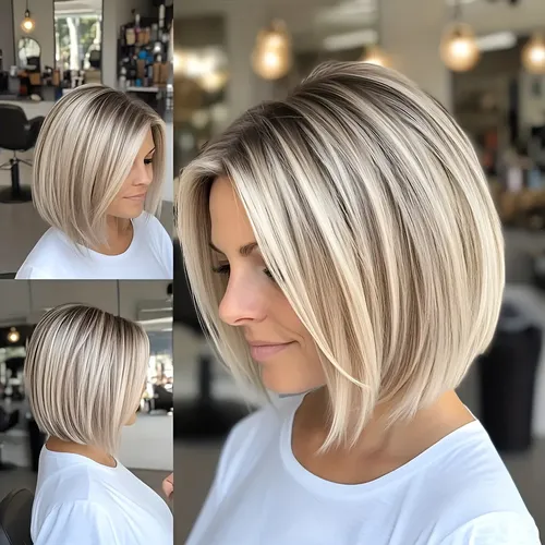 Peluca Corta Rubia Platinada Elegante Para Mujer
