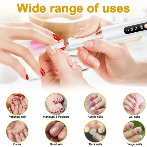 Pulidor Recargable Para Uñas Manos Y Pies Blanco