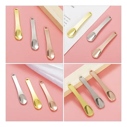 9pcs Assorted Color Metal Makeup And Skin Care Spoons Set