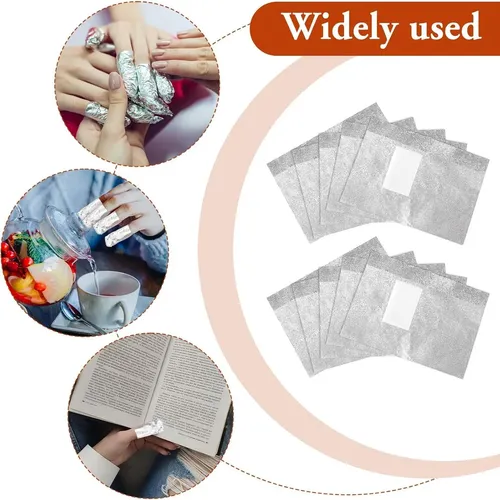 100 Envolturas De Papel De Aluminio Para Uñas Mozeat
