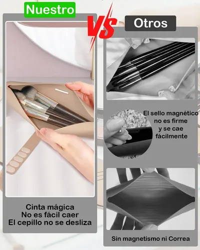 2 Estuches Brochas Maquillaje Silicona Compacto Viajes