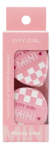 Mini Esponjas De Maquillaje City Girl Corazone X4 Color Rosa