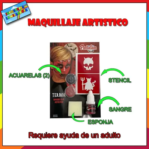 Kit Maquillaje Artistico 2 Pinturas Muertos Halloween Niña C