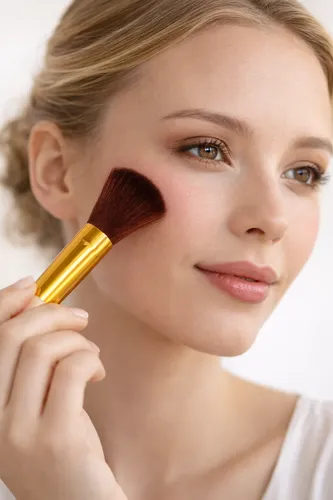 Brocha Maquillaje Profesional Para Rubor Polvo Cerdas Suaves