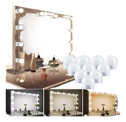 M Luces Para Espejo Tocador Maquillaje 10 Led Bombillas