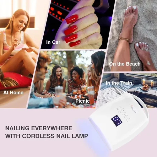 Lámpara De Uñas Uv Led Inalámbrica Nailface 66w