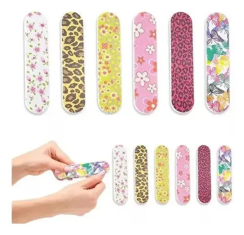 3 Limas Mini Estampadas Para Manicuria Uñas Esculpidas