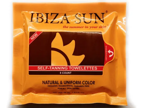 Toallitas Veganas Orgánicas Self Tanner Ibiza Sun, 8 Unidade