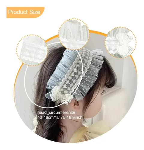 Diadema De Malla De Encaje Lolita Para Niñas, Ideal Para