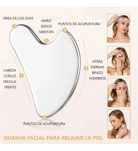 Herramienta De Gua Sha Facial De Acero Inoxidable,