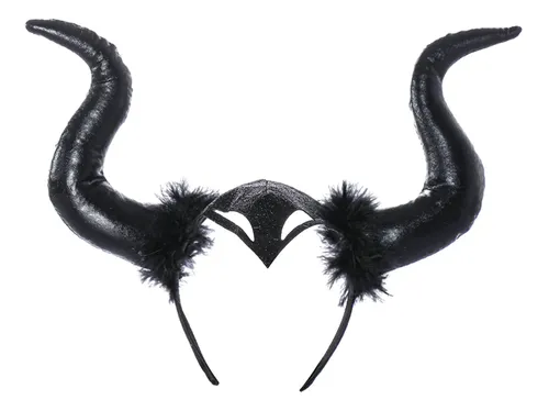Diadema Con Cuernos De Halloween, Aro Para El Pelo Del Negro