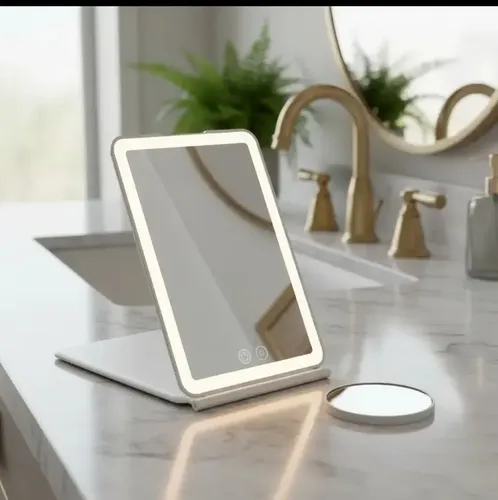 Espejo De Maquillaje Led 3 Tonos Recargable