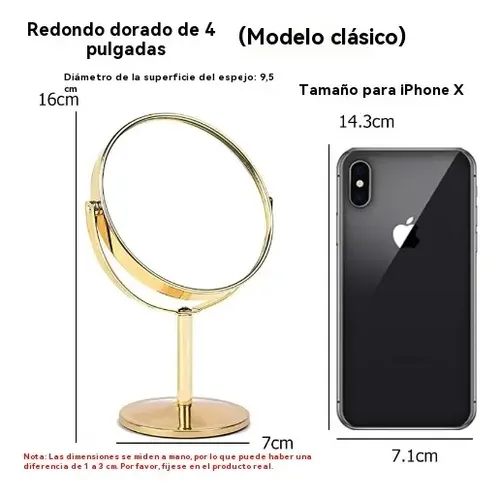 Aespejo De Tocador Para Montaje En Mesa, Aumento 1x/5x, .