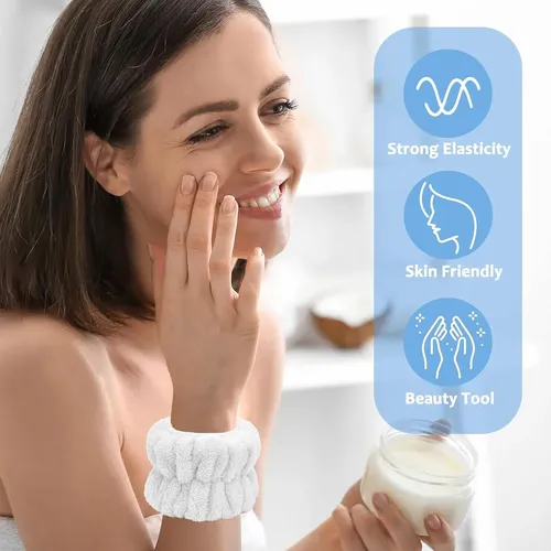 Pulsera De Microfibra Para Lavado De Cara (blanca)