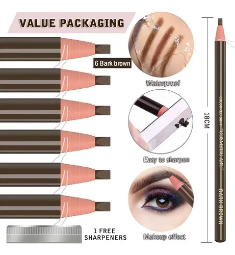 Kit De Maquillaje De Cejas Impermeable Kaiqikaixi 6 Piezas