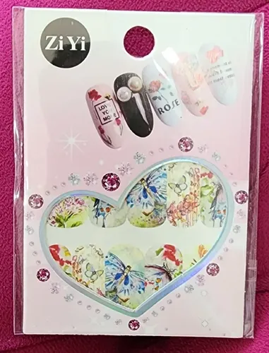 Mariposas Stickers Tatoo Dije Strass Glitter Uñas Esculpidas