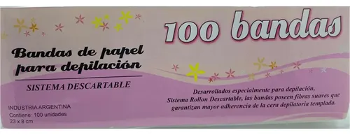 Banda Depilatoria Descartables Pack X 100 Unidades