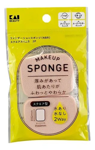 Esponja De Maquillaje Kai Square Slim De 2 Piezas Para Base