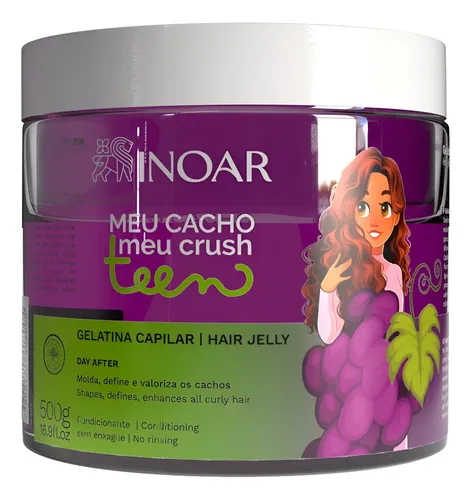 Inoar Gelatina Capilar Para Rulos Meu Cacho Teen Uva X500