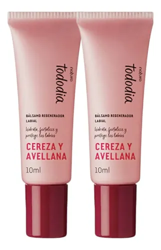 Balsamo Labial Regenerador Cereza Avellana X3 Tododia Natura