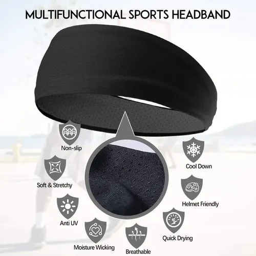 Diadema Deportiva Con Banda Para El Pelo Antideslizante.