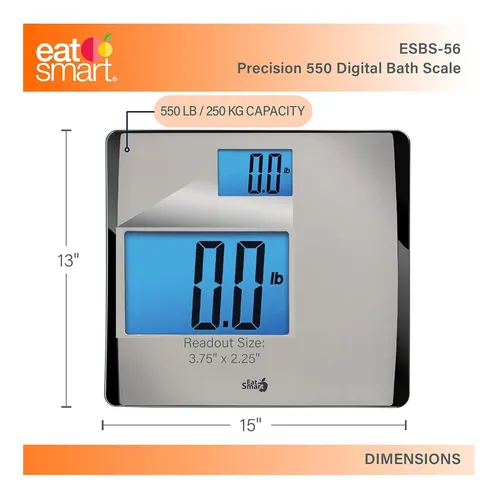 Eat Smart Precisión: Báscula De Baño Digital Con Lcd Acero Inoxidable