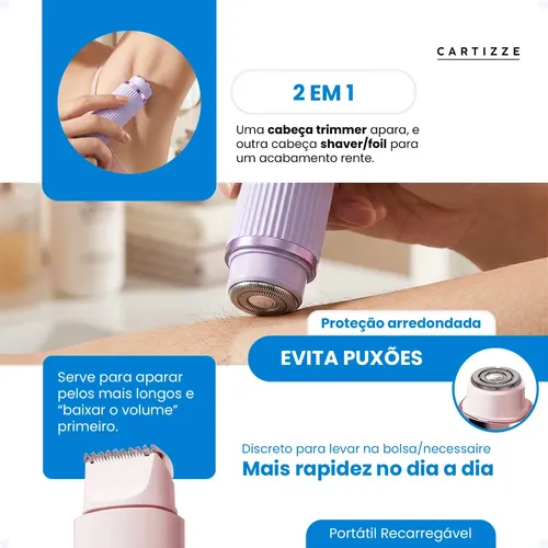 Depiladora Eléctrica Mujer 2 En 1 Lila Body Hair 5v //